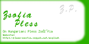 zsofia pless business card